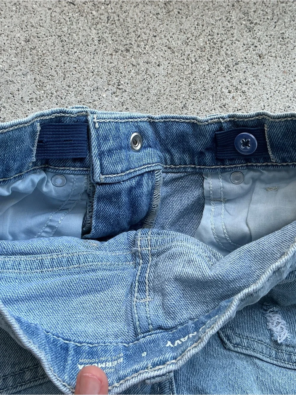 Old Navy Light Wash Denim Cutoff Bermuda Kids Shorts
